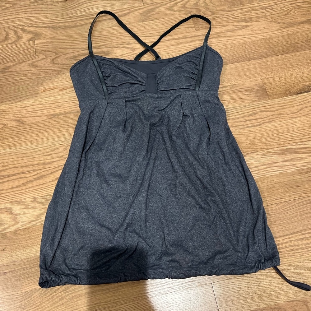 LULULEMON dark grey tank top with spaghetti straps